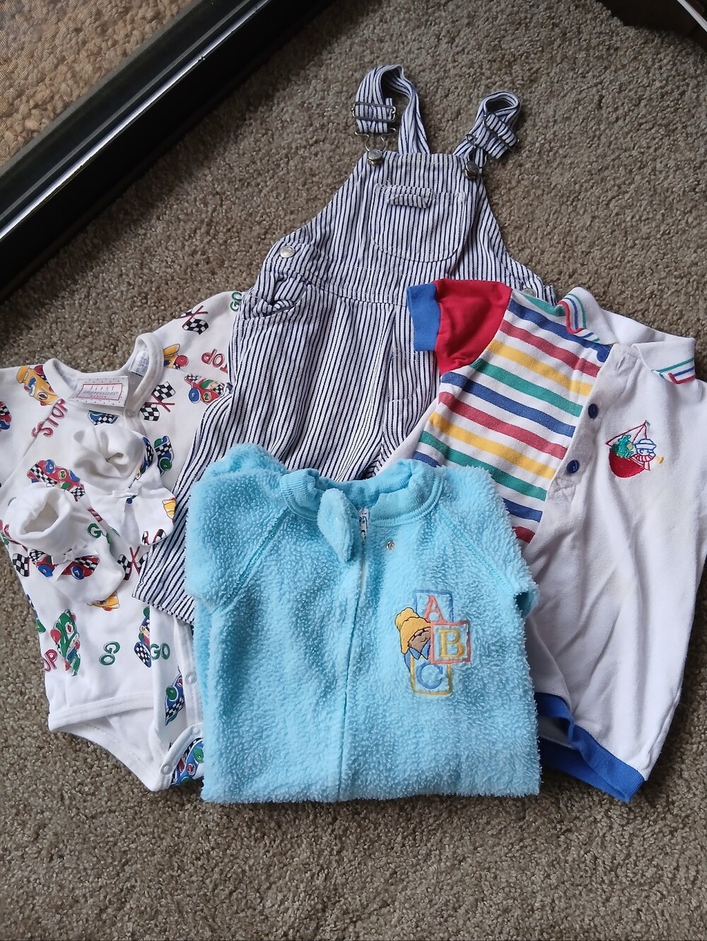 Vintage Bundle of Baby Boy Clothes 90s Y2K Paddington Gerber Gap Overalls